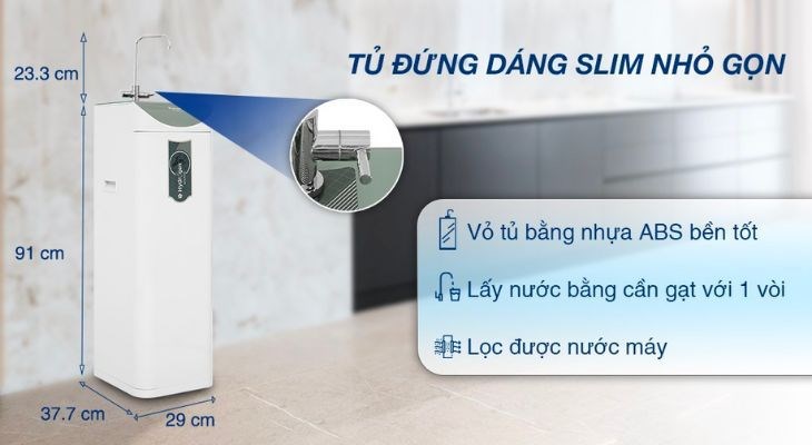 Máy lọc nước RO Hydrogen Kangaroo KG100HD2 8 lõi có kiểu dáng sang trọng, hiện đại phù hợp với nhiều không gian