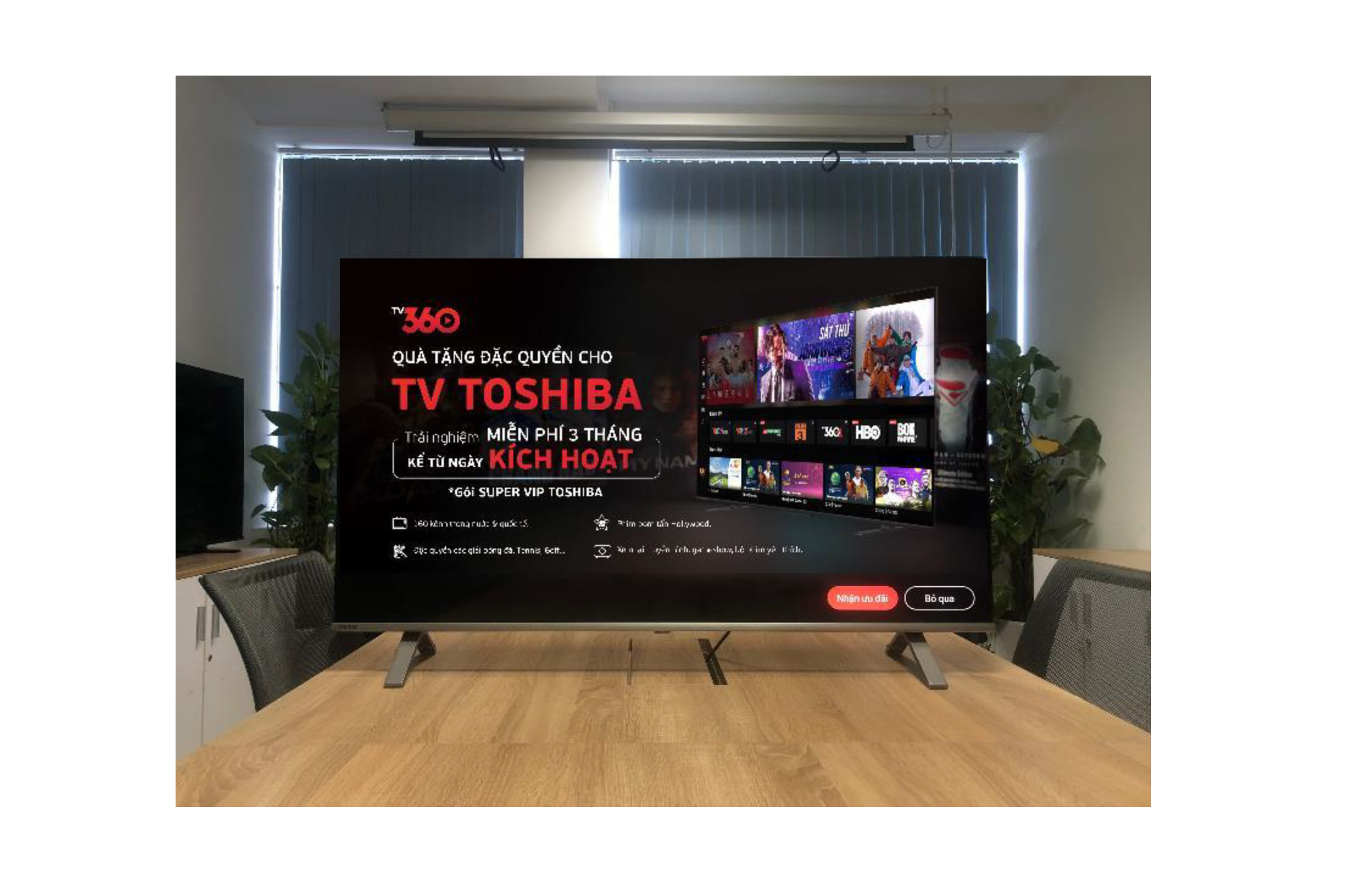 Bảng Pop-up khuyến m&atilde;i g&oacute;i &ldquo;Super Vip Toshiba&rdquo; xuất hiện -> chọn Nhận ưu đ&atilde;i