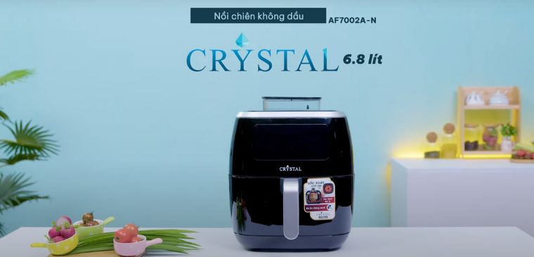 Đánh giá chi tiết nồi chiên không dầu Crystal AF7002A-N 6.8 lít