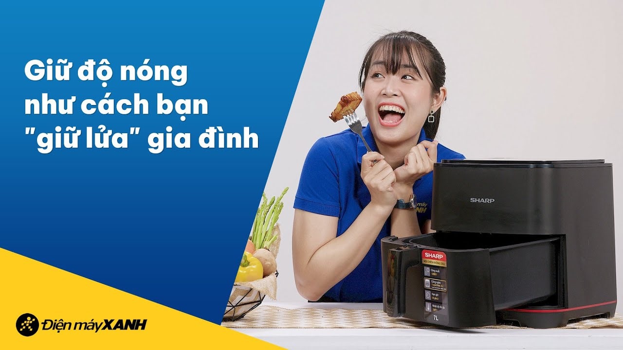 Đánh giá chi tiết Nồi chiên không dầu Sharp KF-AF70EV-BK 7 lít