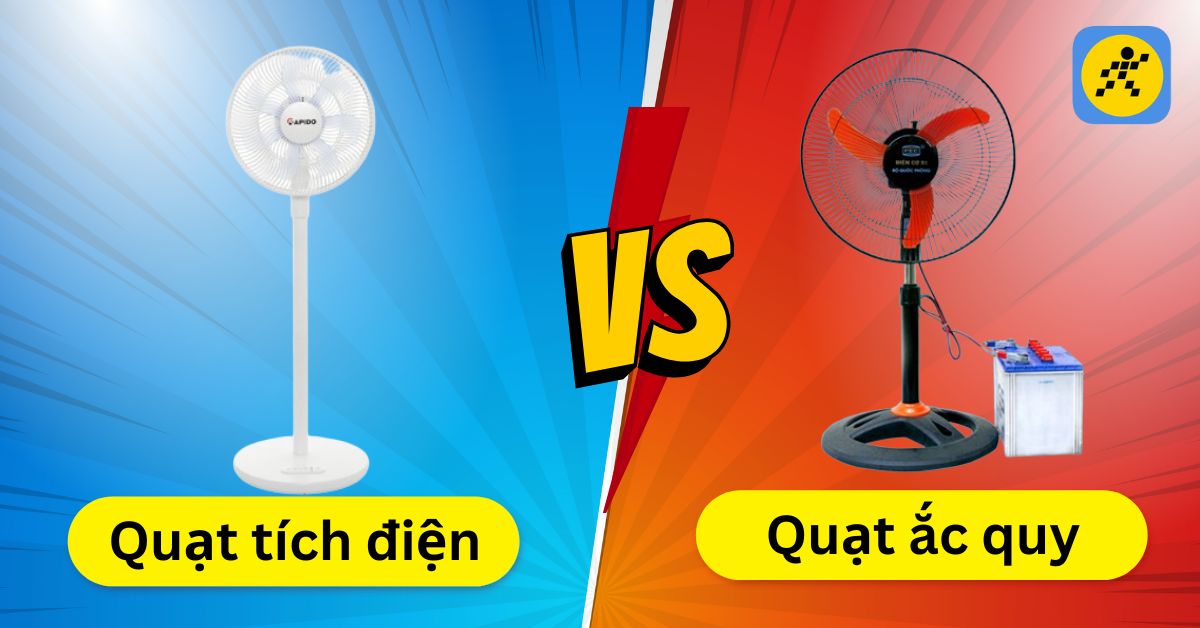 Nên mua quạt tích điện hay quạt ắc quy? Loại nào sử dụng tốt hơn?