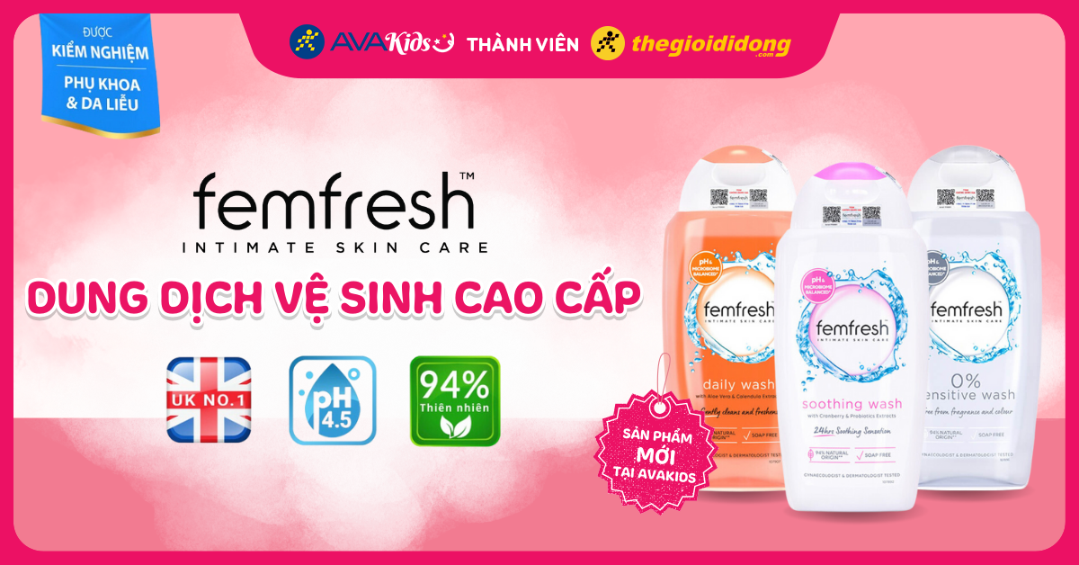 Femfresh - Thương hiệu dung dịch vệ sinh uy tín đã có mặt tại AVAKids