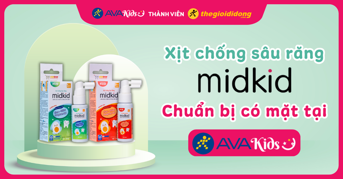 Xịt chống sâu răng Midkid sạch khoang miệng, ngăn ngừa sâu răng cho bé sắp có mặt tại AVAKids