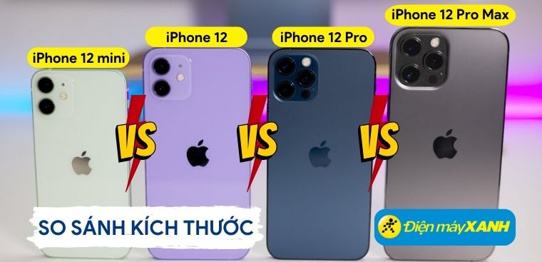 Kích thước iPhone 12, iPhone 12 Pro, iPhone 12 Pro Max, iPhone 12 mini