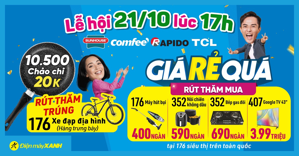 Giá RẺ quá - Duy nhất ngày 21/10 - Cơ hội mua xe đạp địa hình giá 0đ, chảo 20cm giá 20K