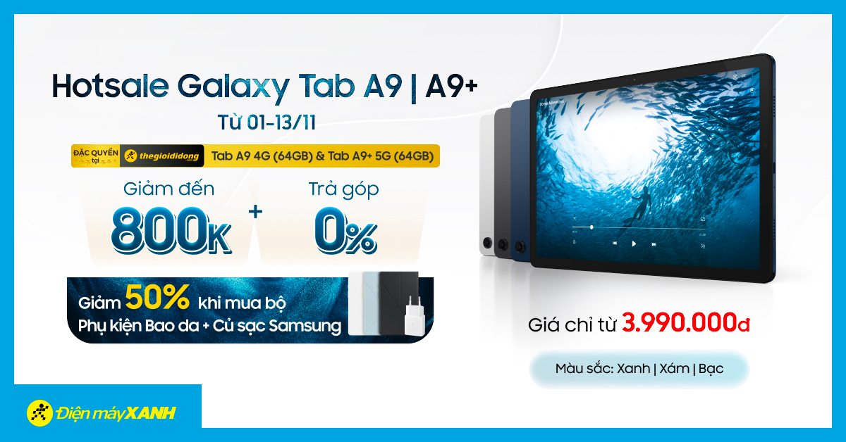 Samsung Galaxy Tab A9 64GB Wifi giá rẻ, giao ngay