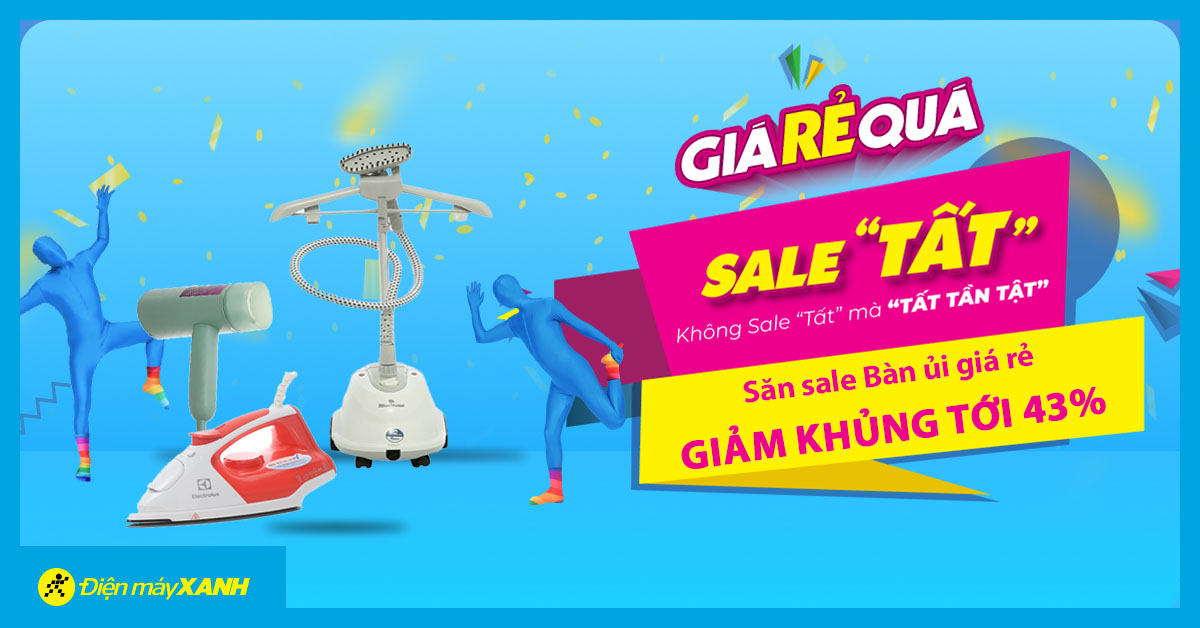 Sale TẤT TẦN TẬT bàn ủi tới 43% khi mua hàng tại Điện máy XANH, chốt đơn ngay kẻo hết!