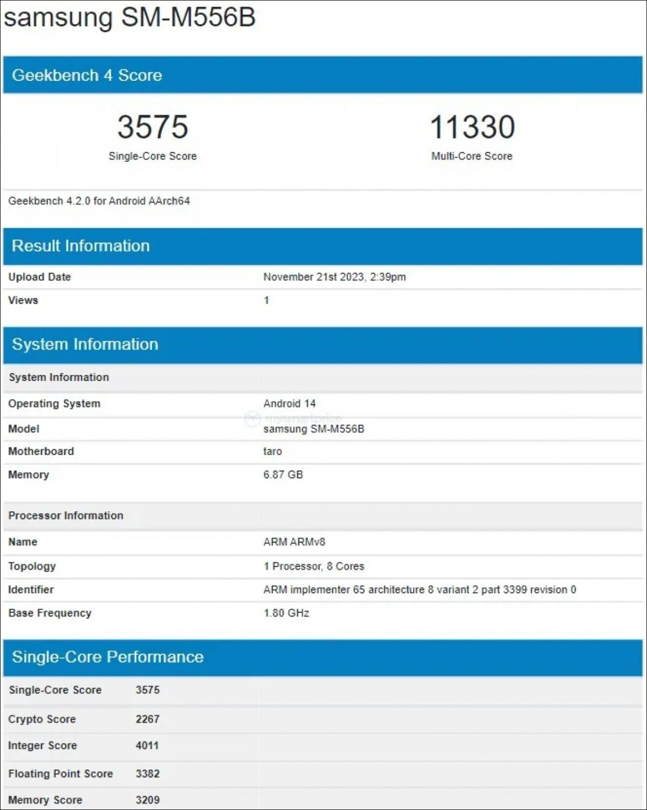 Galaxy M55 5G bị rò rỉ qua Geekbench, dùng chip Snapdragon 7 Gen 1