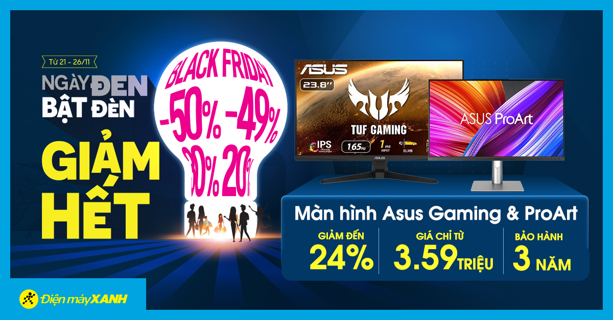 Tuần Lễ Black Friday: Màn Hình Lcd Gaming Asus Và Lcd Asus Pro Art Giảm Đến 24%
