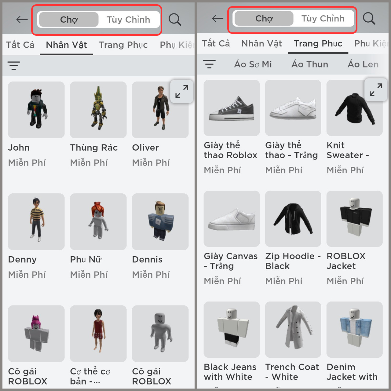 Cách lấy đồ free trong Roblox