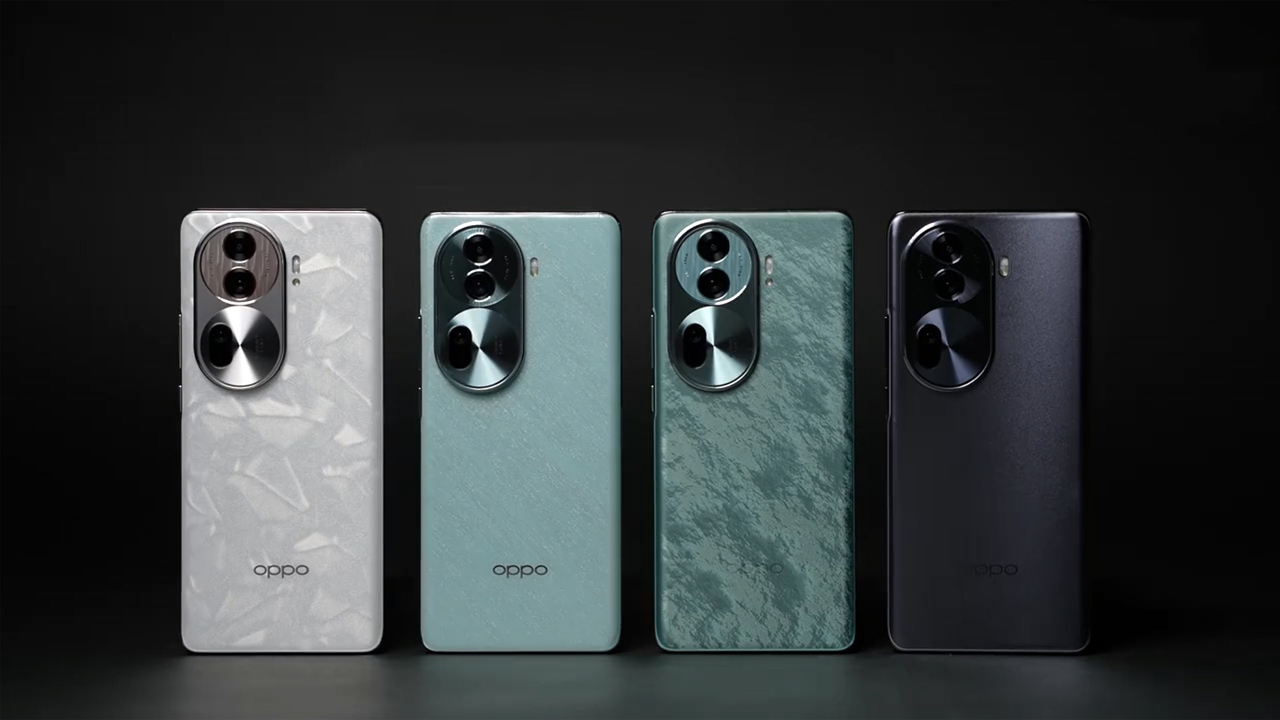 Các phiên bản màu sắc của OPPO Reno11 và OPPO Reno11 Pro (thứ ba từ trái sang) Các phiên bản màu sắc của OPPO Reno11 và OPPO Reno11 Pro (thứ ba từ trái sang)