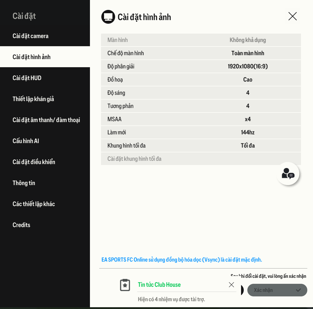Thiết lập đồ họa game FC Online trên Acer Nitro V ANV15