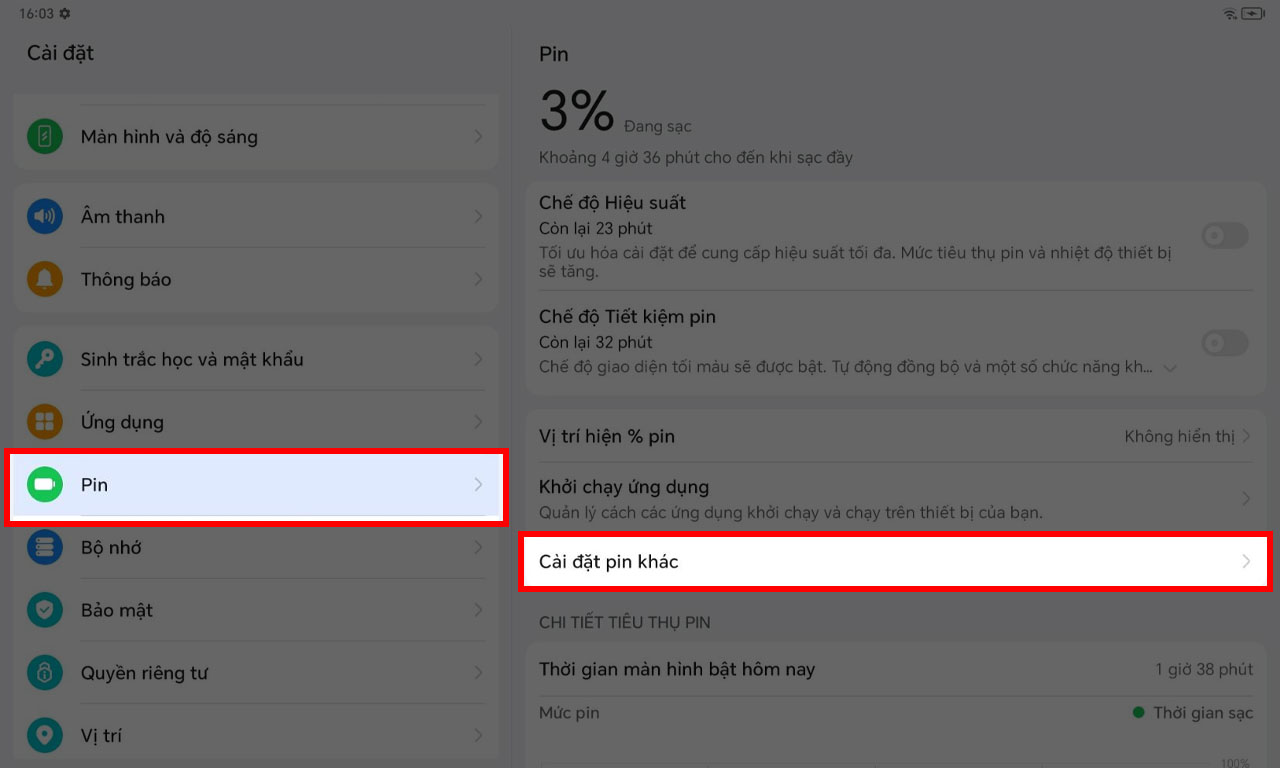 Cách bật sạc thông minh trên Honor Pad X9