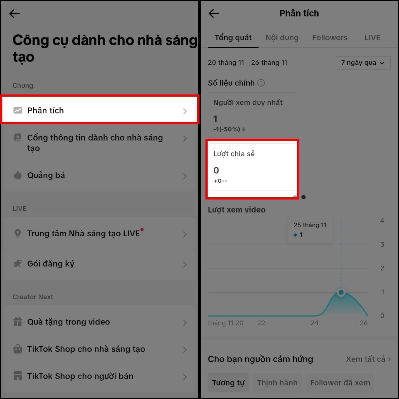 Cách kiểm tra lượt chia sẻ video TikTok