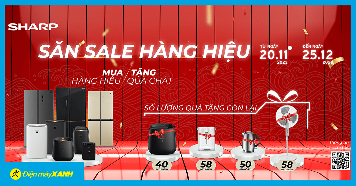 Săn Hàng Hiệu - Mua Tủ Lạnh Sharp Trúng Máy Lọc Không Khí, Quạt Máy