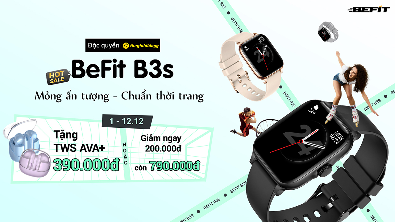 Hotsale cực đã: BeFit B3S được giảm ngày 200K hoặc tặng tai nghe TWS trị giá 390K