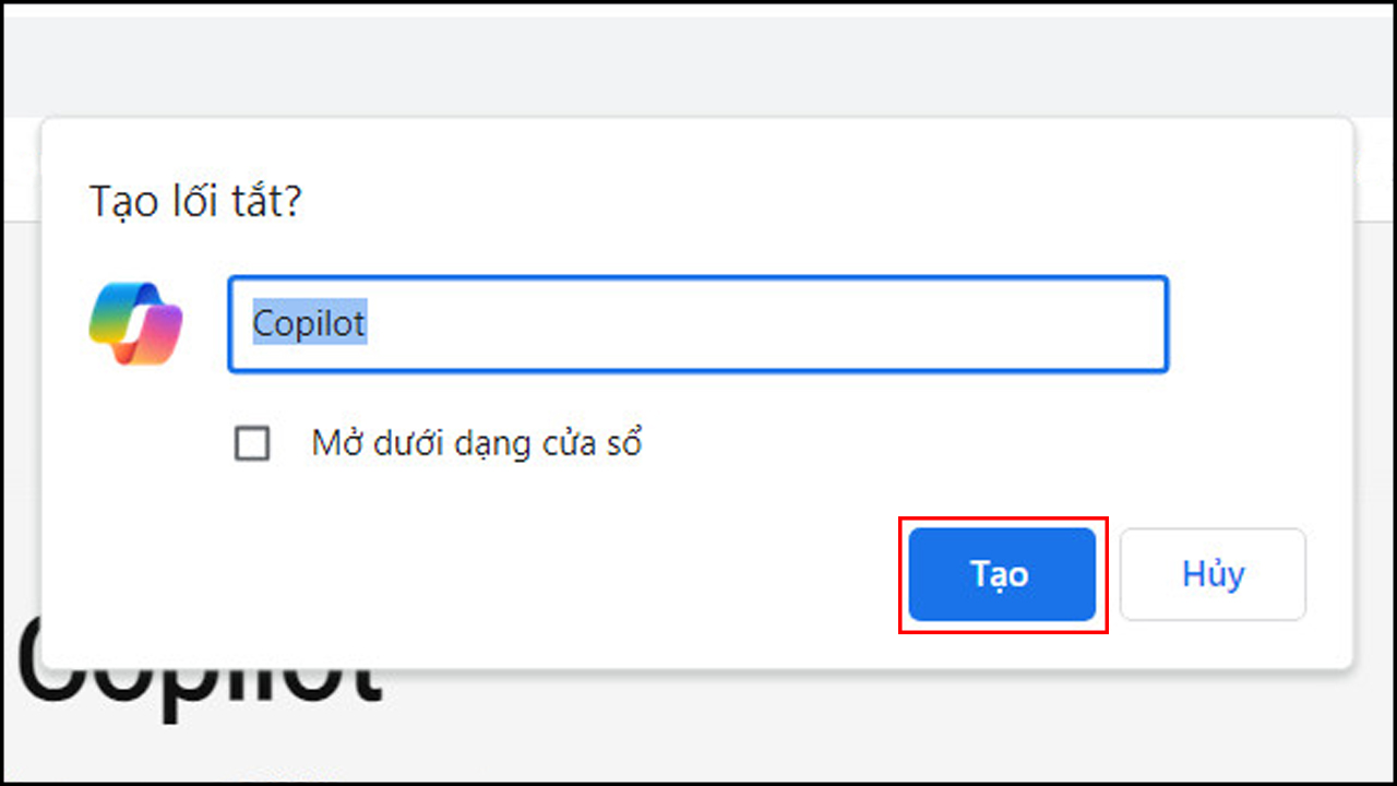 Cách tạo ứng dụng Copilot trên máy tính