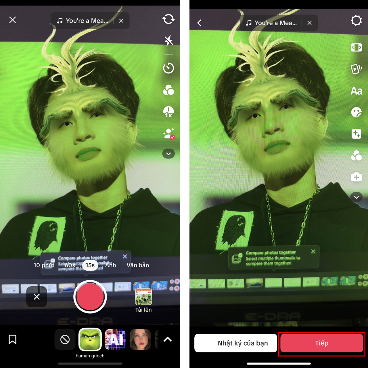 Cách tải filter Grinch trên TikTok