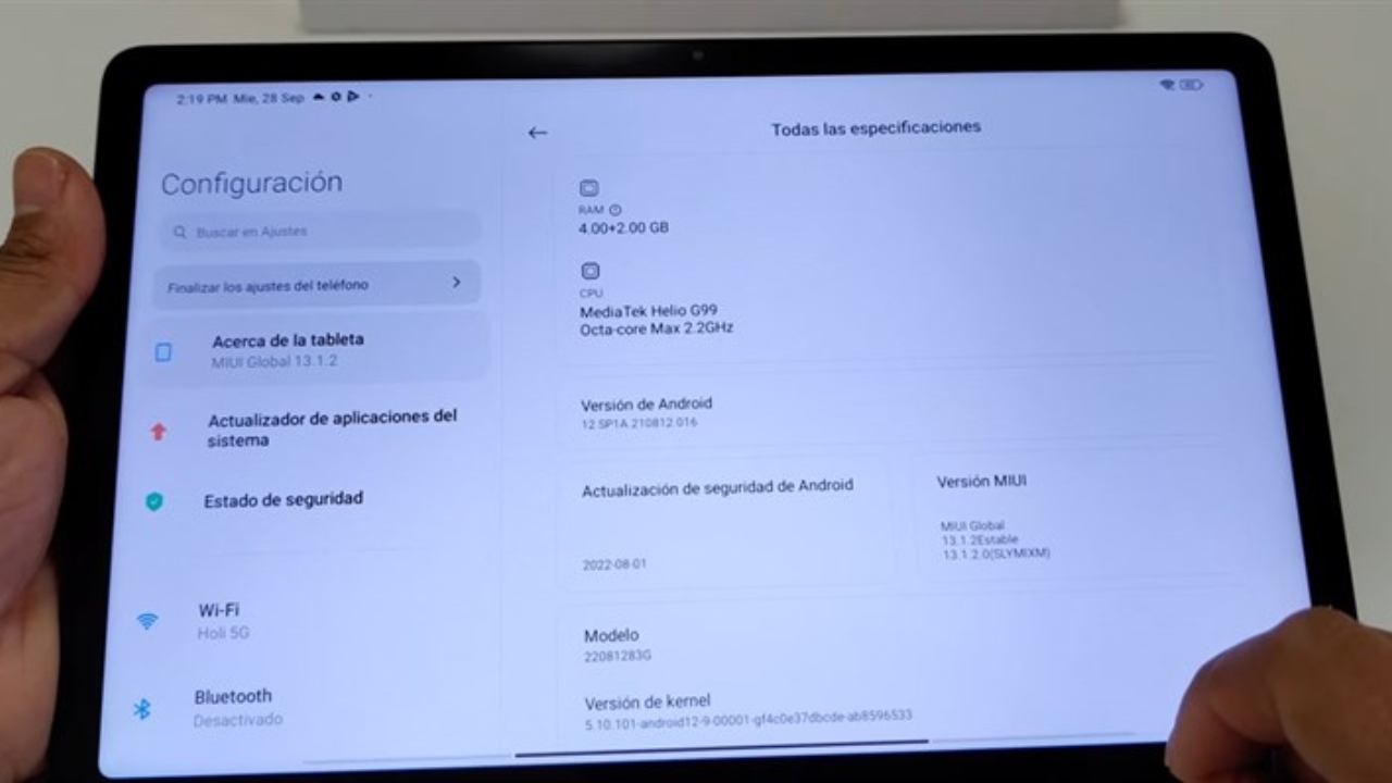 Máy tính bảng Xiaomi Redmi Pad (4GB/128GB). Nguồn: Eufracio López 502.