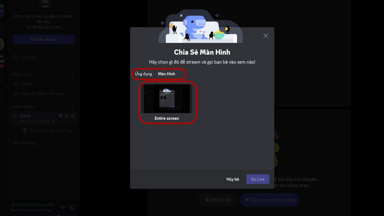 Cách stream trên Discord