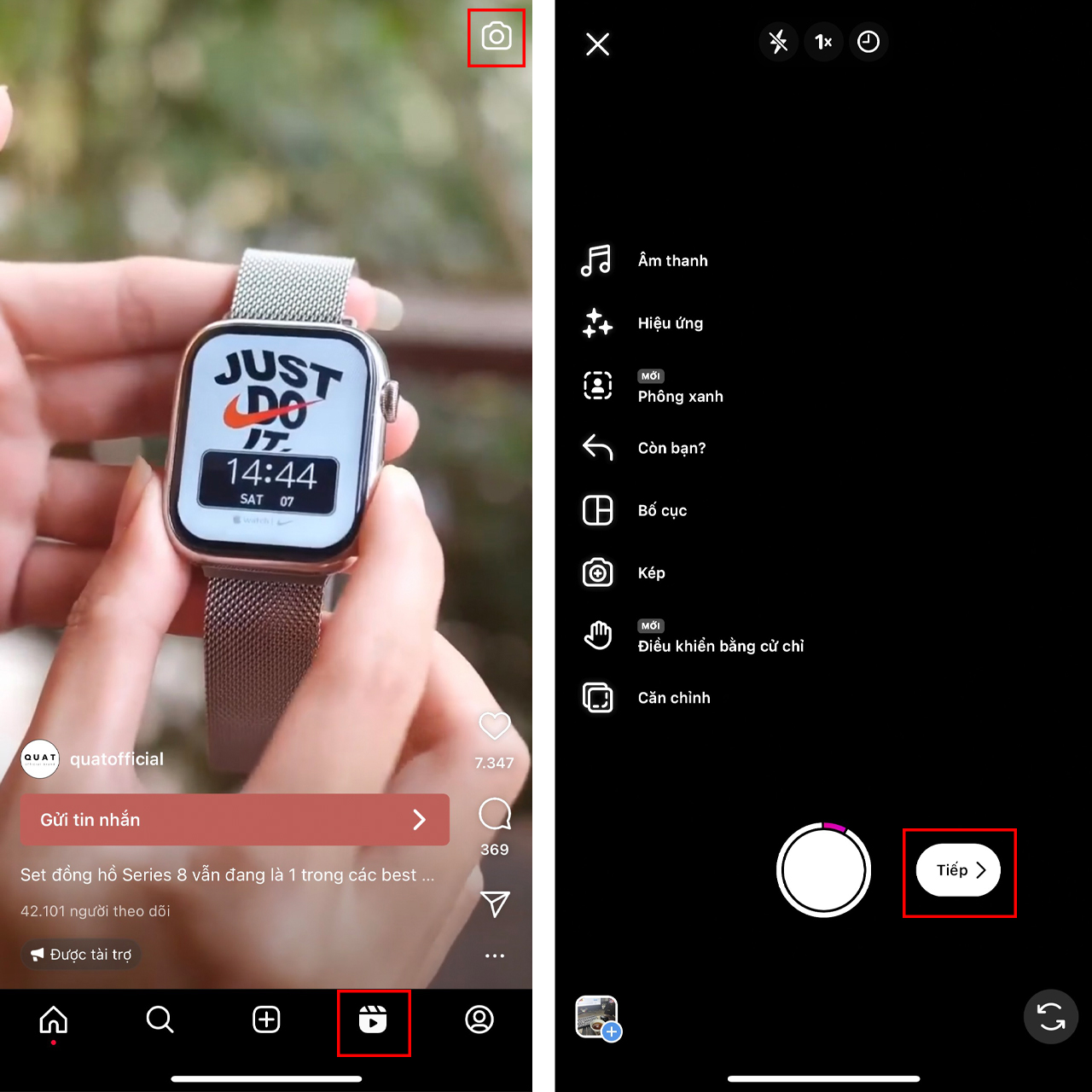 Cách ghim văn bản trong video Reels Instagram 