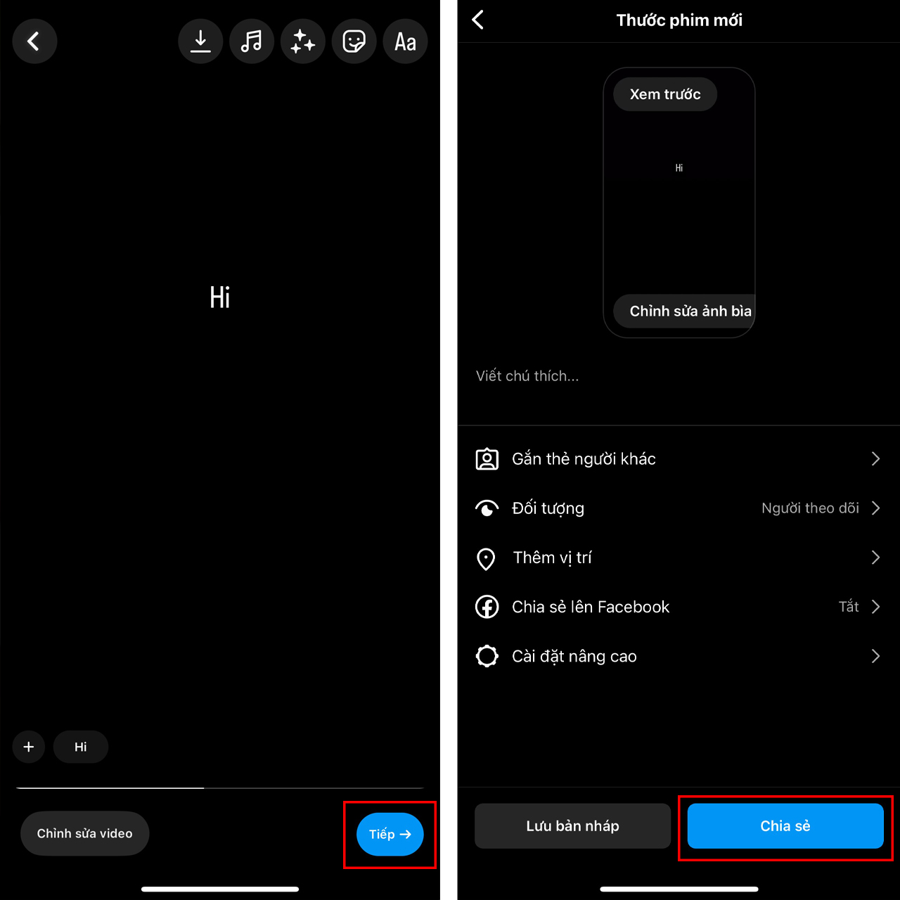 Cách ghim văn bản trong video Reels Instagram
