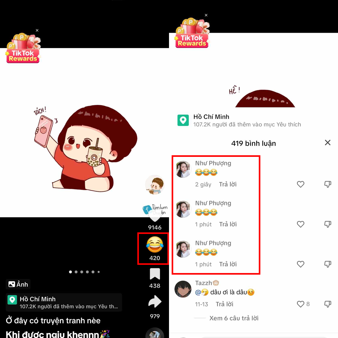 Cách thả biểu cảm video TikTok