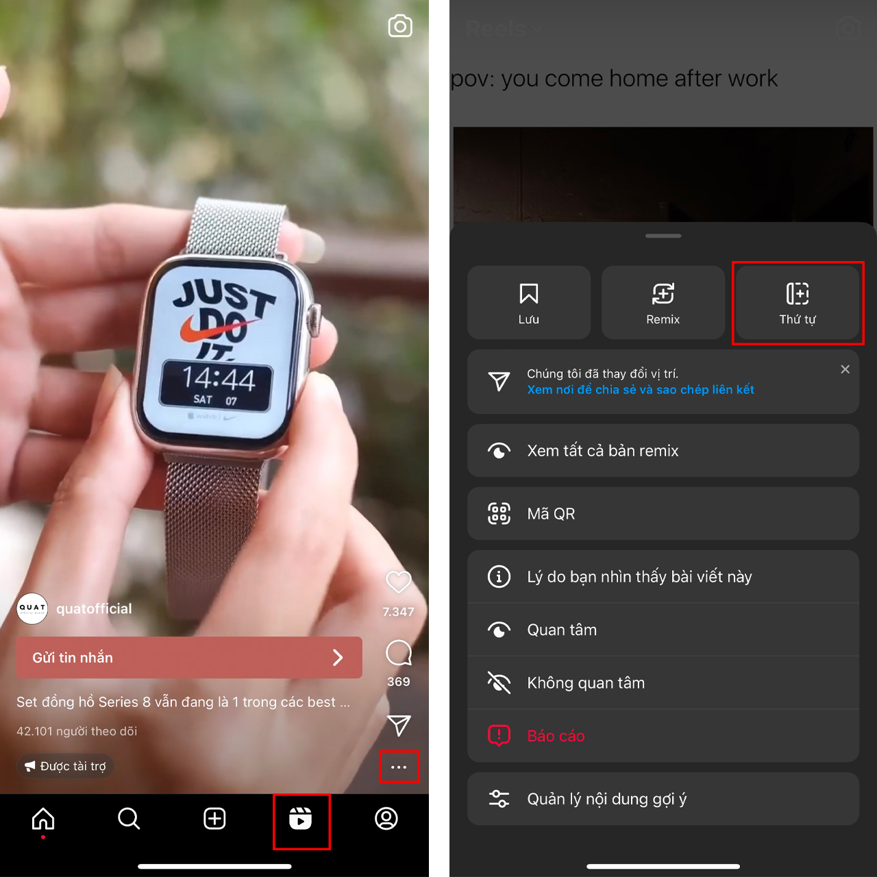 Cách ghép nối video Reels Instagram