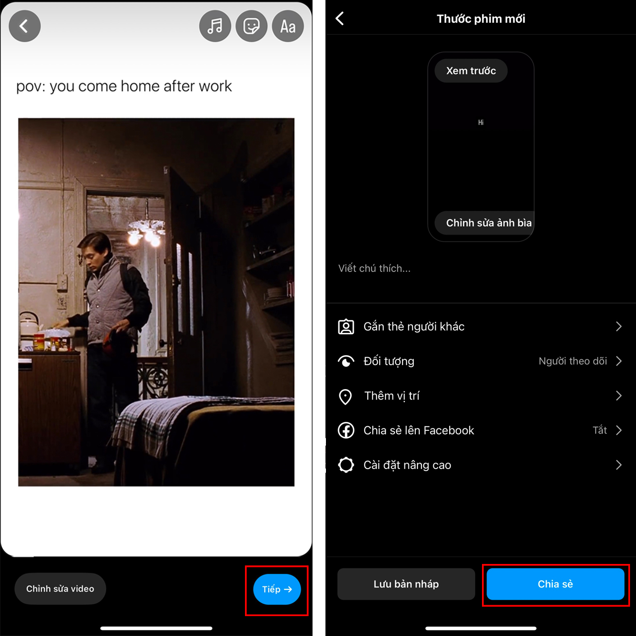 Cách ghép nối video Reels Instagram