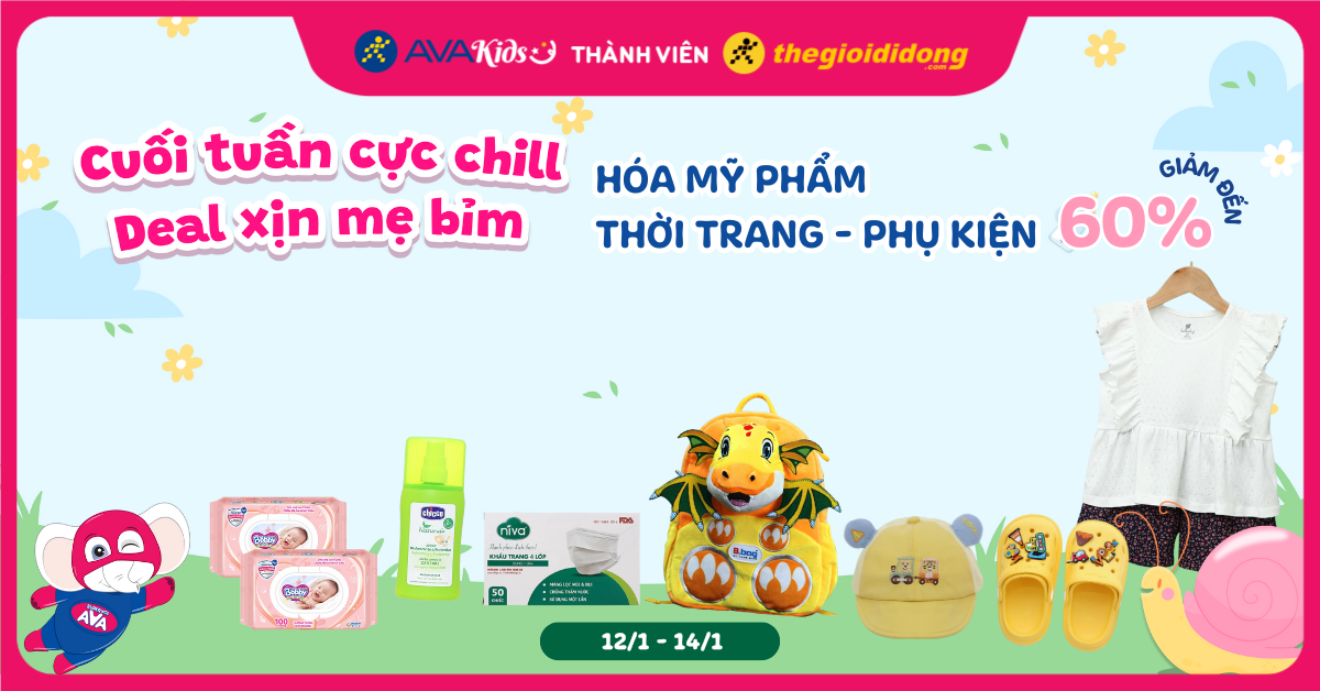 (12/01 - 14/01) Khuyến mãi Hot Sale cuối tuần: Hóa mỹ phẩm, thời trang, phụ kiện giảm đến 60%. Mua ngay