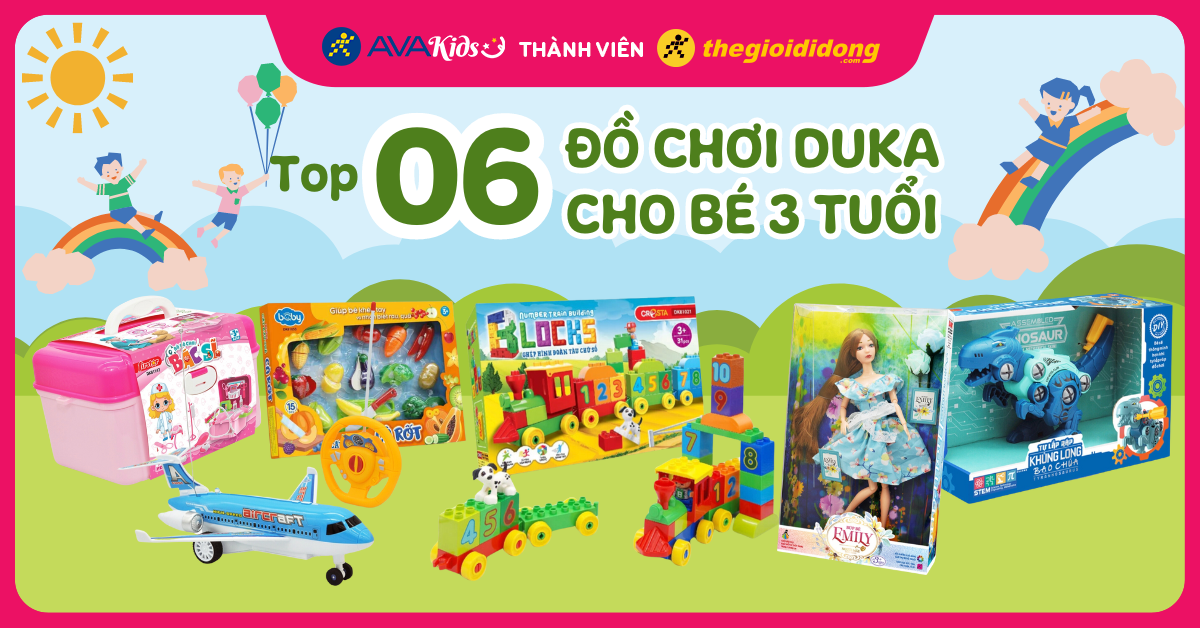 Top 6 đồ chơi Duka cho bé 3 tuổi an toàn và phát huy sức sáng tạo đang bán tại AVAKids