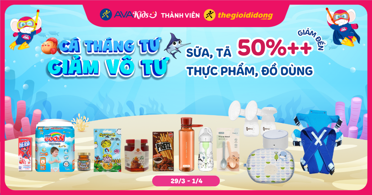 Cá tháng 4 giảm vô tư: Sữa, tã, thực phẩm, đồ dùng giảm đến 50%++