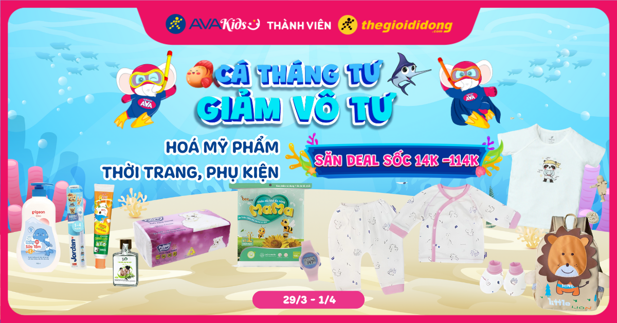 Cá tháng 4 săn deal hoá mỹ phẩm, thời trang, phụ kiện chỉ từ 14.000đ