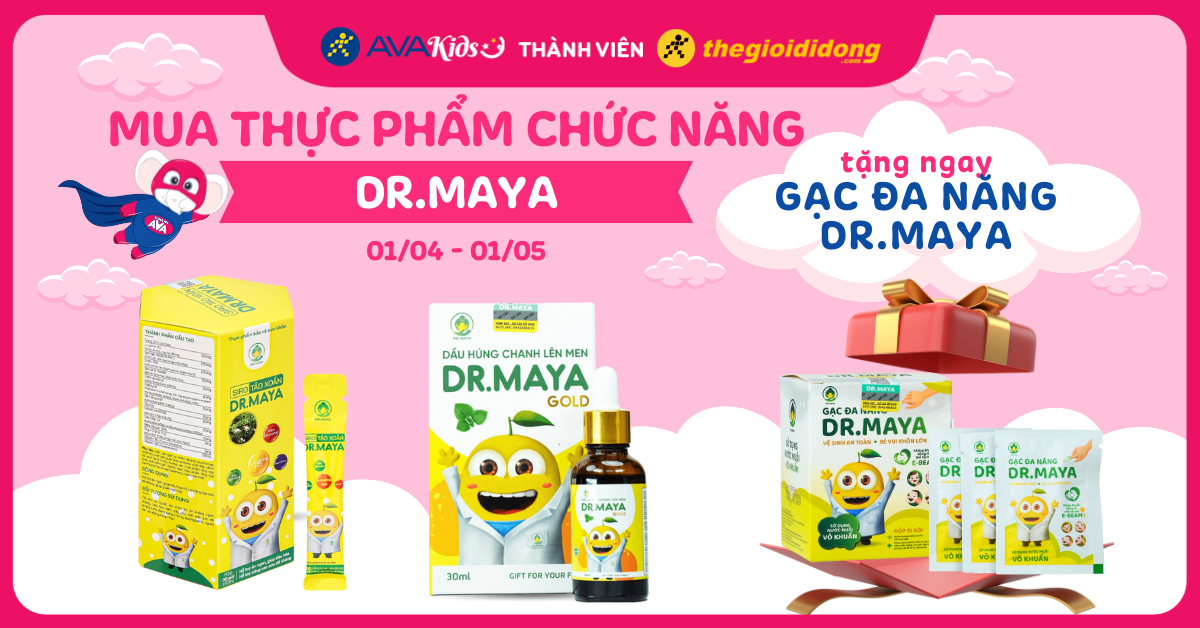 Mua thực phẩm chức năng Dr.Maya tặng ngay gạc đa năng Dr.Maya. Số lượn