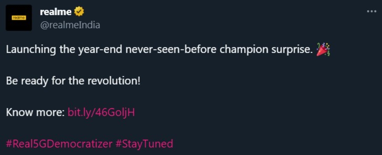 Bài đăng của realme về smartphone được cho là realme C67 5G