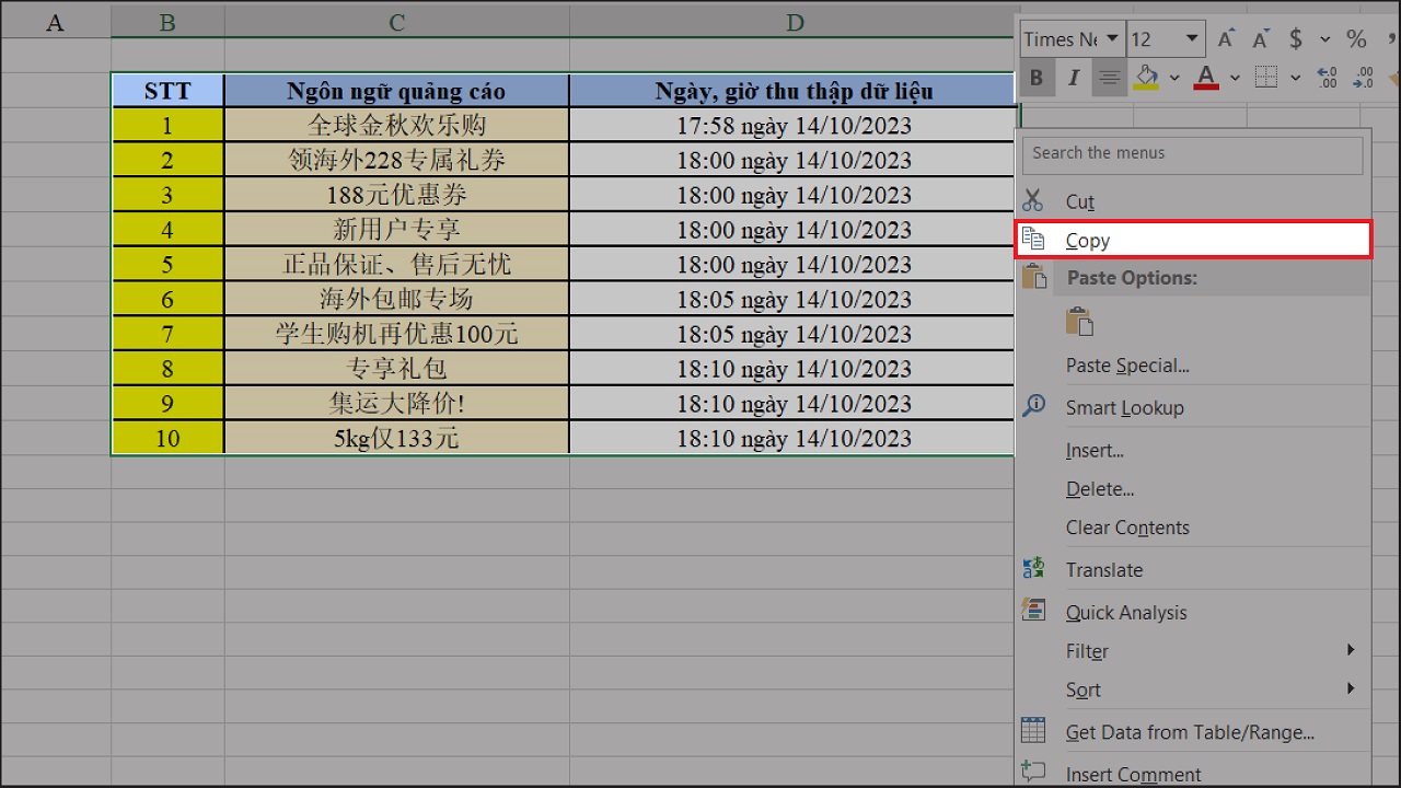 Cách chuyển file Excel sang Word