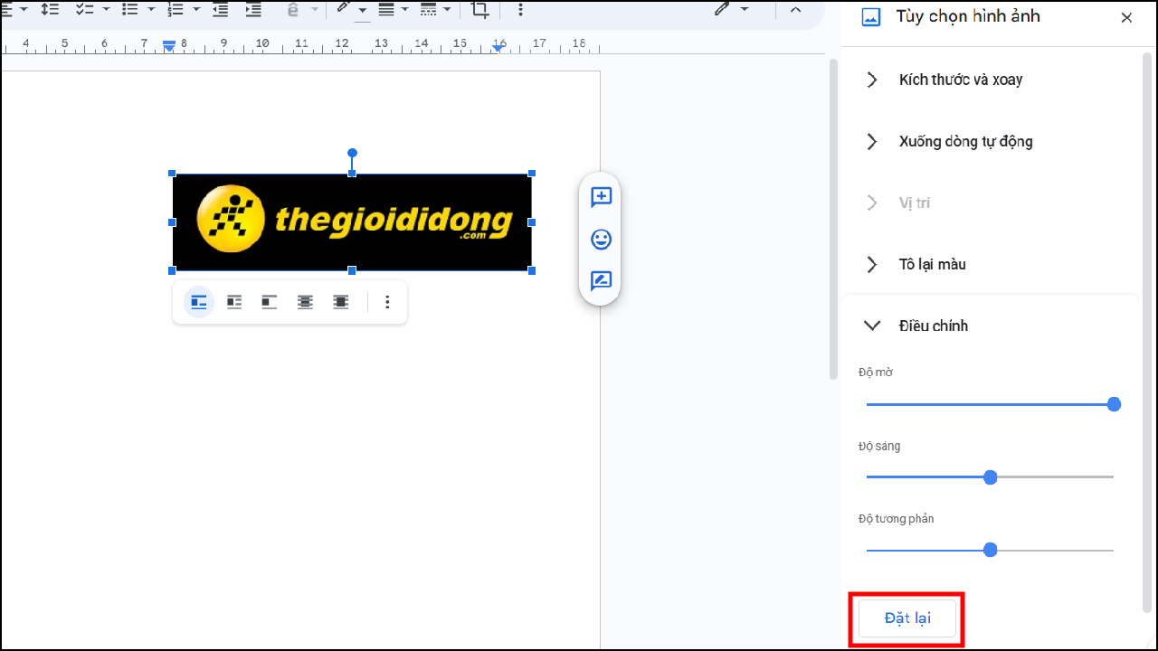 Cách chỉnh sửa ảnh trực tiếp trên Google Docs