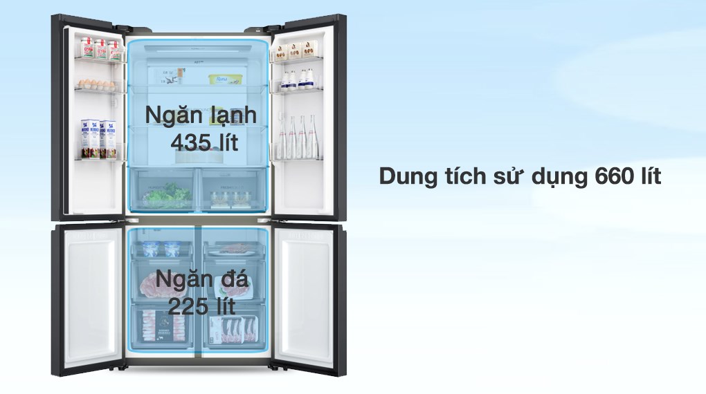 Tủ lạnh Aqua Inverter 660 lít Multi Door AQR-M727XA(GS)U1 - Dung tích