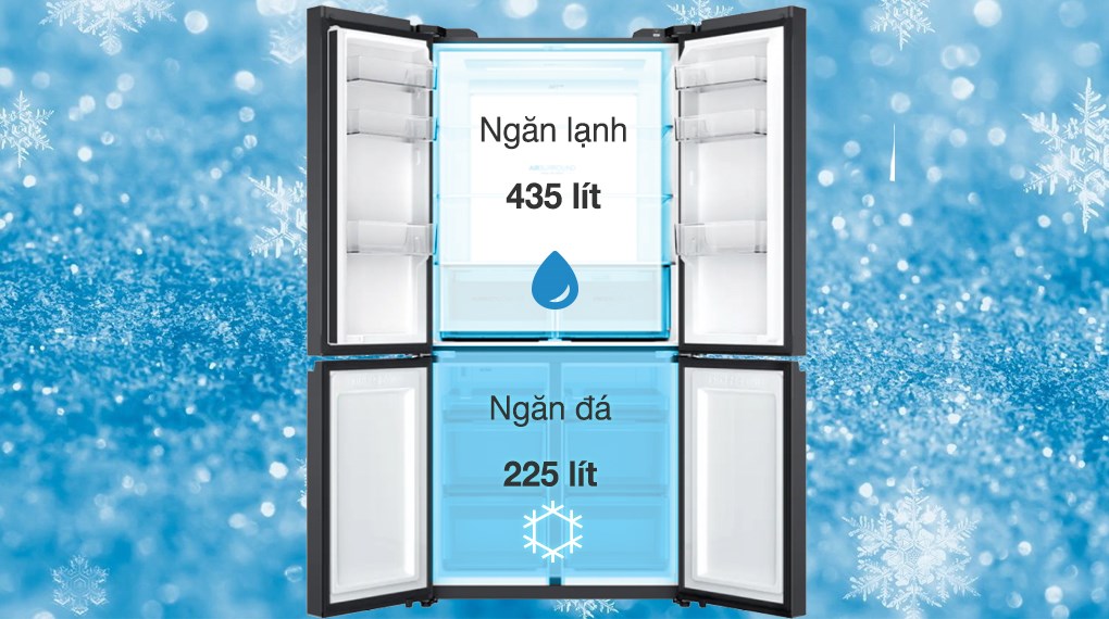 Tủ lạnh Aqua Inverter 660 lít Multi Door AQR-M727XA(GB)U1 - Ngăn lạnh 435 lít, ngăn đá 225 lít