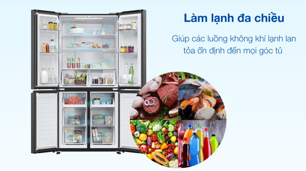 Tủ lạnh Aqua Inverter 469 lít Multi Door AQR-M536XA(WGB)  - Công nghệ làm lạnh - bảo quản thực phẩm
