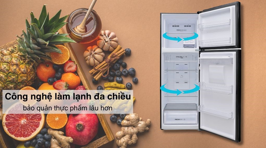 Tủ lạnh Aqua Inverter 328 lít AQR-T380FA(WGB) - Công nghệ làm lạnh đa chiều