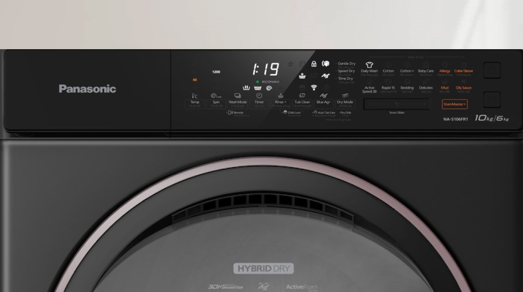 Máy giặt Panasonic Inverter giặt 10 kg - sấy 6 kg NA-S106FR1PV - Tổng quan thiết kế