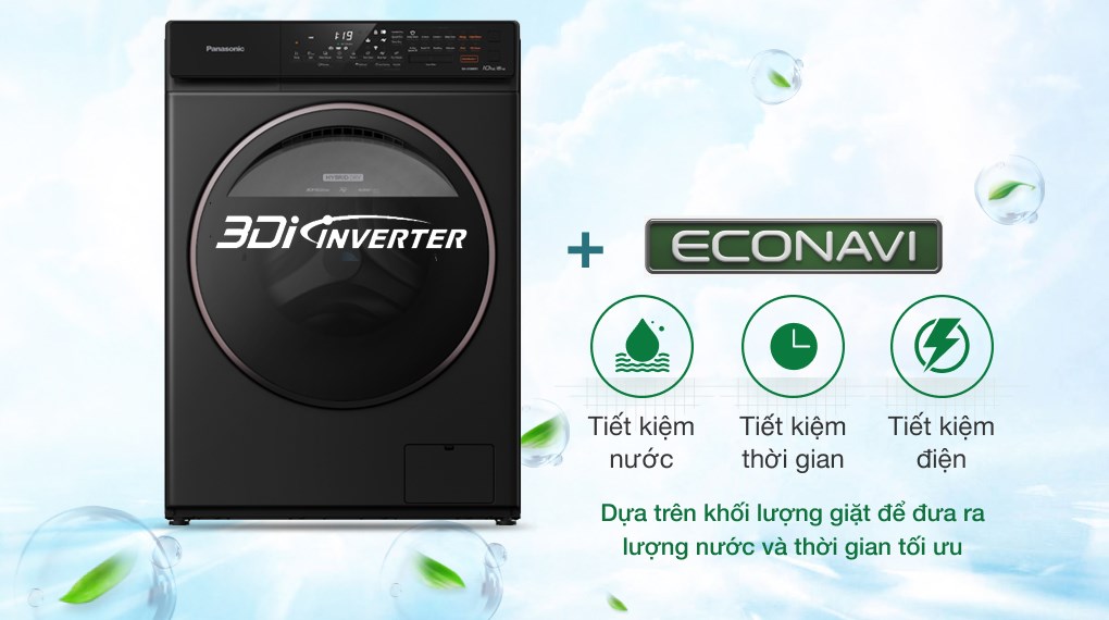 Máy giặt Panasonic Inverter giặt 10 kg - sấy 6 kg NA-S106FR1PV - Động cơ – Công nghệ tiết kiệm điện