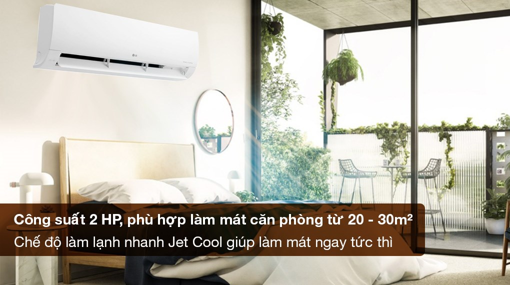 Máy lạnh LG Inverter 2 HP V18WIN1 - Công suất 2 HP, phù hợp làm mát cho diện tích từ 20 - 30m2