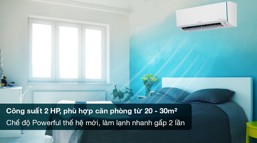 Máy lạnh Daikin Inverter 2 HP FTKF50YVMV - Công suất 2 HP phù hợp diện tích từ 20-30m2