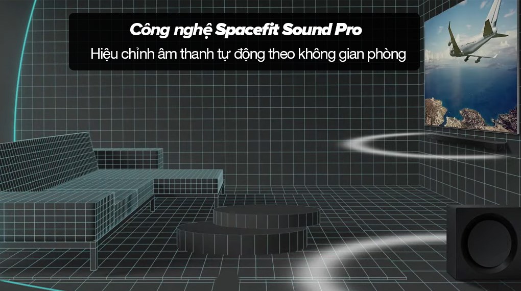 Loa Thanh Samsung HW-Q990D/XV 656W-Công nghệ Spacefit Sound Pro (AI sound) tự động hiệu chỉnh âm thanh theo không gian phòng