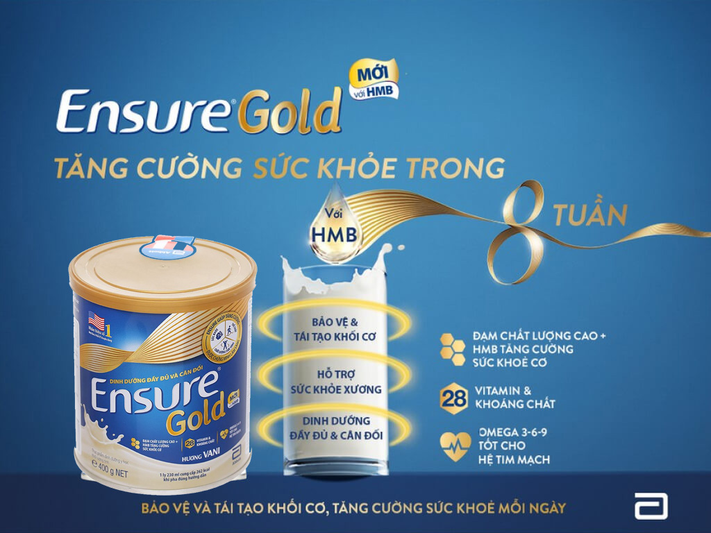 Sữa bột Ensure Gold vani lon 400g 0