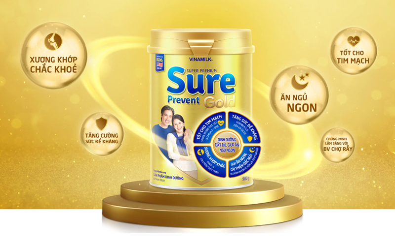 Sữa bột Vinamilk Sure Prevent Gold lon 900g