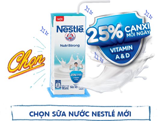 1 hộp sữa Nestlé đáp ứng 25% nhu cầu canxi mỗi ngày