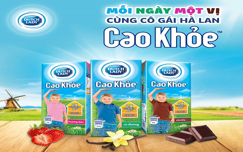Thùng 24 bịch sữa tiệt trùng có đường Dutch Lady Cao Khoẻ 180ml 1